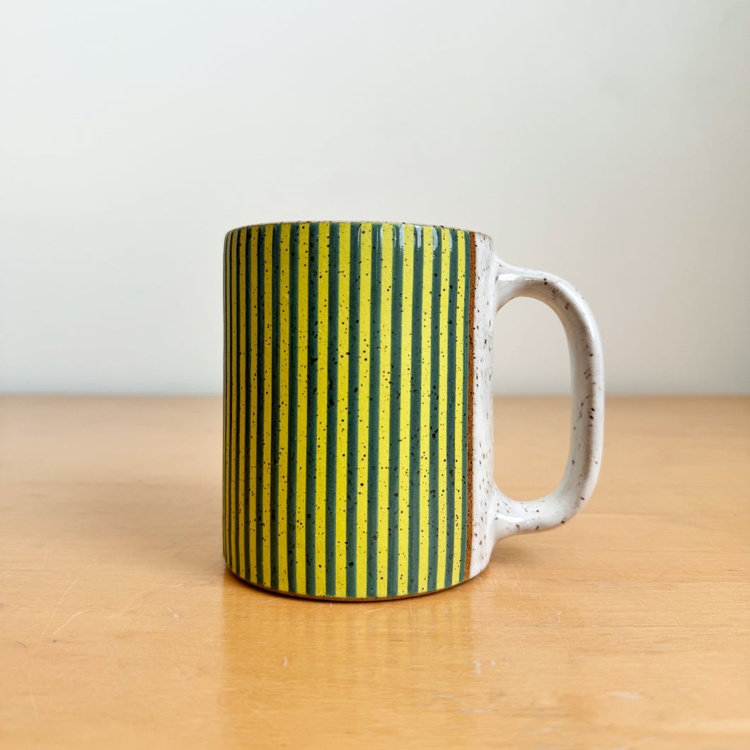 16oz. Mug - Teal Chartreuse Stripes