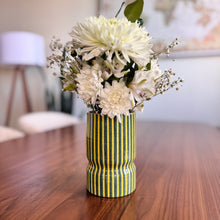 Load image into Gallery viewer, Vase - Chartreuse &amp; Teal
