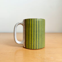 Load image into Gallery viewer, 16oz. Mug - Teal Chartreuse Stripes
